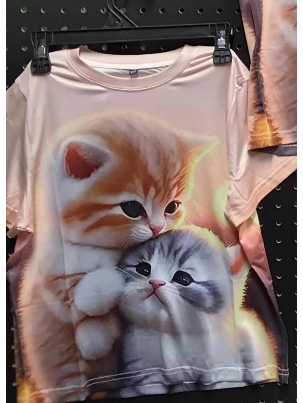 Cute Kids Cat Tee -Euro Size 150, US kids size 12 to 14